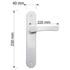 Modern White Interior Door Handle Set with Sleek Lever Design and Backplate, Ideal for Bedroom and Bathroom Doors, Durable