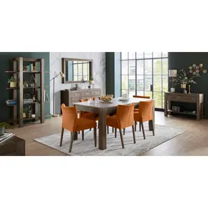 Caserta Upholstered Dining Chair (Set of 2) Harvest Pumpkin / Dark Oak