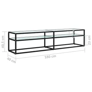 Berkfield TV Cabinet White Marble 180x40x40.5 cm Tempered Glass