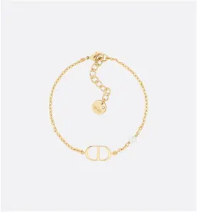 DIOR Petit CD Bracelet Gold-Finish Metal With A White Resin Pearl - Women