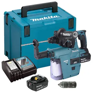 Makita DHR243RTWJ 18v LXT Brushless Rotary Hammer Drill + Chuck + Extractor 5ah