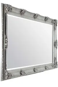 MirrorOutlet Abbey Full Length Leaner Large Silver Decorative Ornate Wall Mirror 5Ft5 X 2Ft7, (168cm X 78cm)