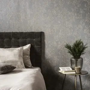 Galerie Emporium Grey Acanthus trail Embossed Wallpaper