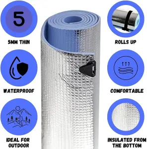 50x180cm Foam Camping Mat Insulated Roll up Sleep Mattress Hiking Festival Yoga