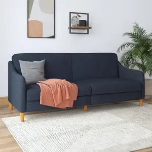 Jasper coil 3-seater Sofa Bed in navy fabric