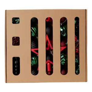 Black, green & red Plastic Hanging decoration set, Pack of 100