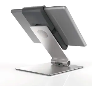 Durable Aluminium Foldable Tablet Holder iPad Desk Stand - Lockable & Rotatable