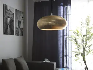 Metal Pendant Lamp Gold LIMNATIS