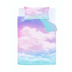 Catherine Lansfield Bedding Ombre Rainbow Clouds Duvet Cover Set with Pillowcases Pastel