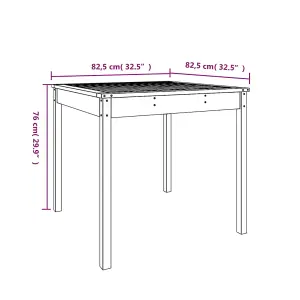 Berkfield Garden Table Honey Brown 82.5x82.5x76 cm Solid Wood Pine