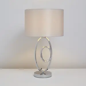 Inlight Hercule Spiral Polished Silver effect Table lamp