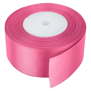 40mm Rose Pink Double Sided Satin Polyester Ribbon Roll, 25 metres