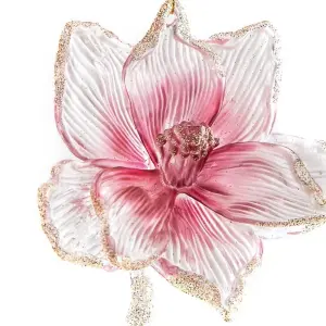 Premier Acrylic Flower Christmas Decoration Pink (10cm)