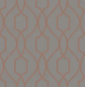 Fine Decor Apex Charcoal Metallic effect Geometric Smooth Wallpaper Sample