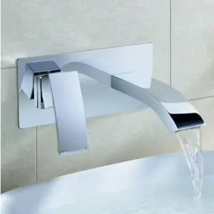 Nes Home Designer Bathroom Concealed Wall Mounted Waterfall Basin Sink Single Lever Tap