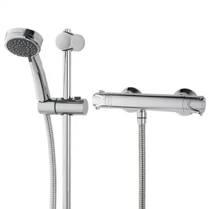 Triton Dene Cool Touch Thermostatic Bar Mixer Shower Chrome Fast Fit Kit + Riser