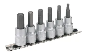 Sealey Hex Key Socket Bit Set 6pc 3/8"Sq Drive Metric AK656