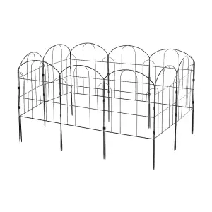 Garden Home Decorative Garden Fence 10PCS H 61 x L 33cm Metal Rustproof Iron Landscape Animal Barrier