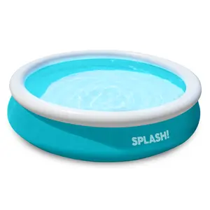 SPLASH AquaRing Inflatable Round Pool - 8ft, Lightweight, Durable, Easy Inflation & Drainage