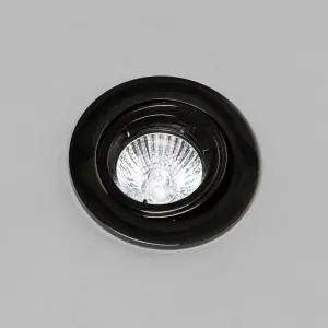 Litecraft 2 Pack Black Chrome Modern IP20 Fire Rated Adjustable Downlights