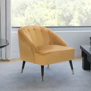 Velvet Gold Kensington Slipper Bedroom Accent Chair