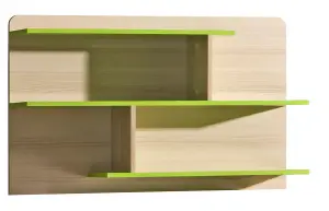 Lorento L8 Wall Panel 110cm - Modern and Playful, Ash Coimbra & Green, H650mm W1100mm D220mm