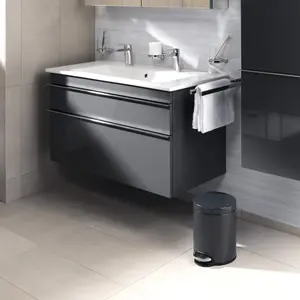 Durable Gloss Finish Round Metal Pedal Bin - 20 Litre - Charcoal Grey