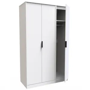 Fuji 3 Door Wardrobe in White Matt (Ready Assembled)