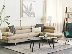 Corner Sofa NORREA Light Beige Fabric Left Hand