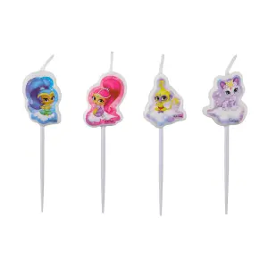 Shimmer And Shine Pick Candles (Pack of 4) Pink/Blue/Yellow (One Size)