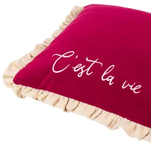 furn. Cest La Vie Embroidered Polyester Filled Cushion