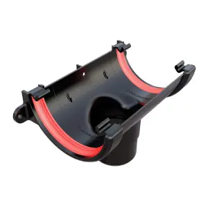 Black Round Gutter Running Outlet, Freeflow 112mm Rain Water Systems