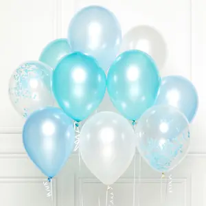 Amscan Latex Balloons (Pack of 10) Blue/White (One Size)