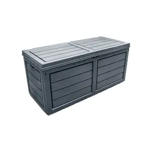 320L Litre Dark Grey Plastic Waterproof Outdoor Garden Storage Box