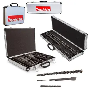 Makita D-21200 D-21191 27 Piece SDS Plus Drill Bullet Cold Flat Chisel Set Case