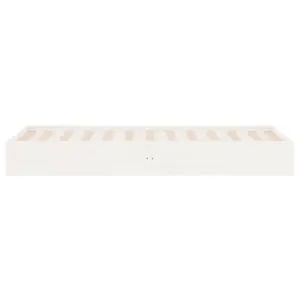 Berkfield Bed Frame White Solid Wood 75x190 cm Small Single