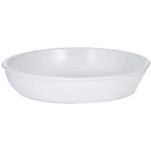 Set of 2 Linear Round Pie Dish 26cm White