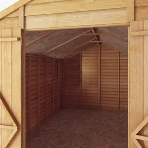 Waltons Garden Shed 12 x 8 Overlap Apex Double Door Windowless Wooden Outdoor Storage Building