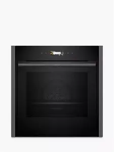 Neff N70 Slide And Hide B54CR71G0B Built In Self Cleaning Electric Single Oven, Grey Graphite