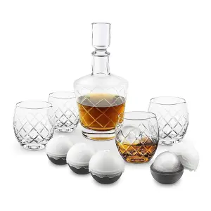 Original Products Final Touch On The Rock Glass Etched Decanter Set