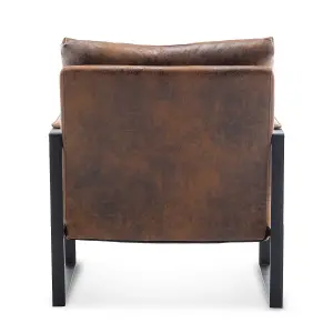 Faux Leather Suede Brown Graziana Accent Chair