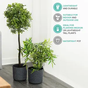 LIVIVO Indoor Plant Pots - Set of 2, Gardening Pot for All House Plants, Herbs & Foliage Plant - Ideal Home Decor Planter - 22cm