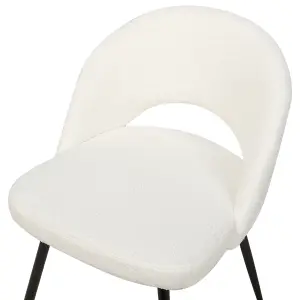 Set of 2 Dining Chairs ONAGA Boucle White