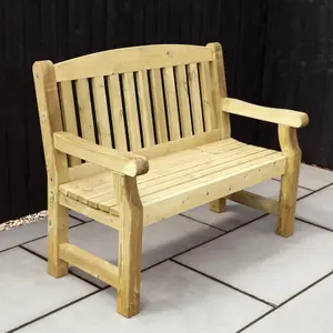 Waltons 2 Seater 4ft Garden Bench Pressure Treated Outdoor Seating