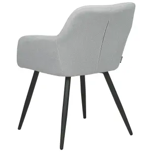 Set of 2 Dining Chairs CASMALIA Velvet Light Grey