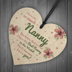 Special Gift For Nanny Wood Heart Nan Birthday Gift Grandparent Plaque Love Sign Keepsake