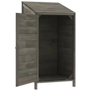 Berkfield Garden Shed Anthracite 55x52x112 cm Solid Wood Fir