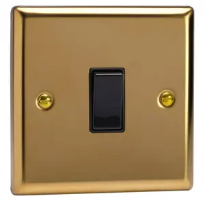 Varilight 1-Gang 20A Double Pole Rocker Switch Polished Brass