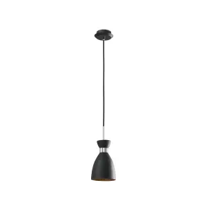 Luminosa Retro 1 Light Ceiling Pendant Black, Copper, E14