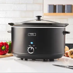 Cooks Professional 8L Slow Cooker Removable Ceramic Pot Bowl Keep Warm Large Black